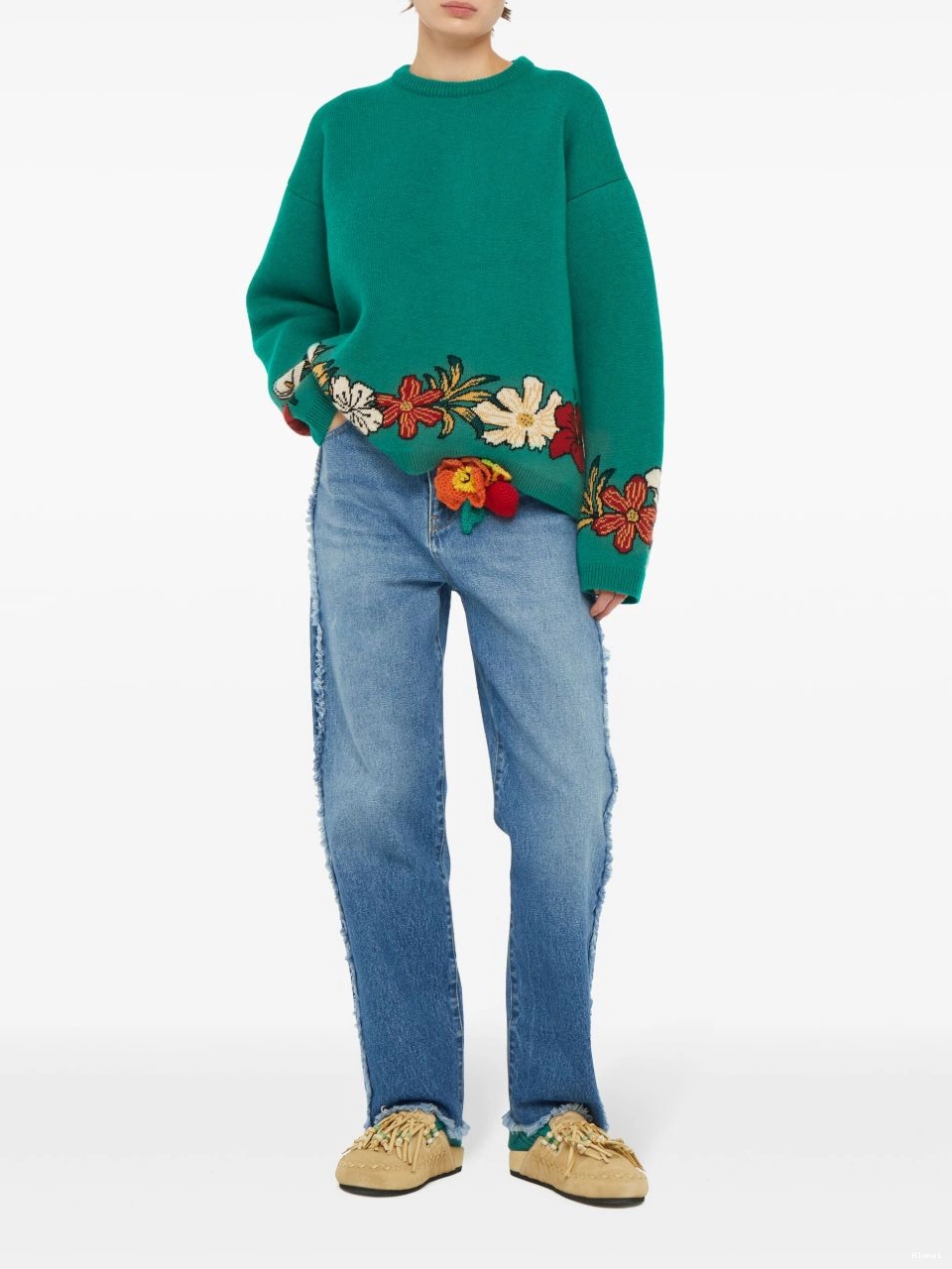 Cheap intarsia-knit jumper Alanui floral Women cashmere 0330